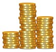 Stack of Gold Coins - Three Stacks