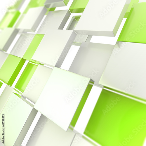 Illustration: Futuristic copyspace background of cubic plates Futuristic copyspace background of cubic plates