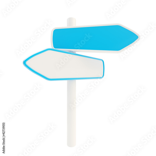 Illustration: Signpost copyspace blue road sign Signpost copyspace blue road sign