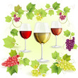 Glasses of wine and grapes