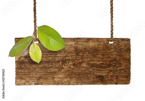Photo: Sign board with leaves Sign board with leaves