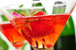 Sekt mit Erdbeeren