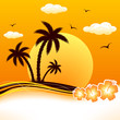 Tropical beach sunset
