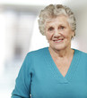 portrait of senior woman smiling, indoor