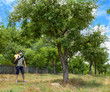 farmer spraying the trees