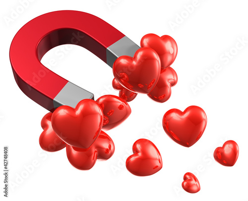 Illustration: Love and attraction concept Love and attraction concept