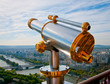 Eiffel Tower telescope overlooking for Paris.