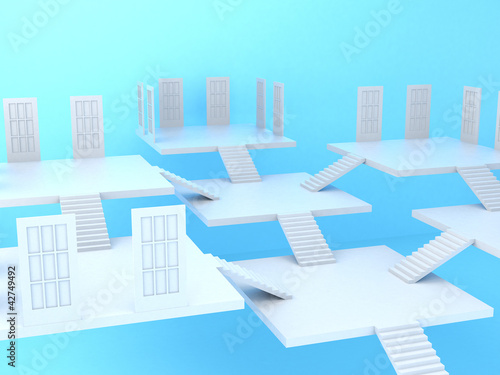 Photo: White ladder and door White ladder and door