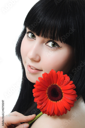 Photo: Girl with flower Girl with flower