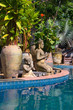 Swimming pool in spa resort . Thailand .