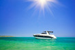 Small luxurious powerboat.