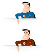 Comic Super Hero Pointing Sign
