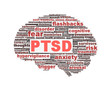 PTSD symbol conceptual design isolated on white