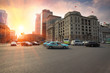 Photo: the street scene at dusk in shanghai the street scene at dusk in shanghai