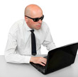 Hacker with laptop.