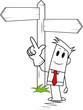 Square guy-wooden sign board