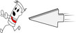 Square guy-chasing mouse icon