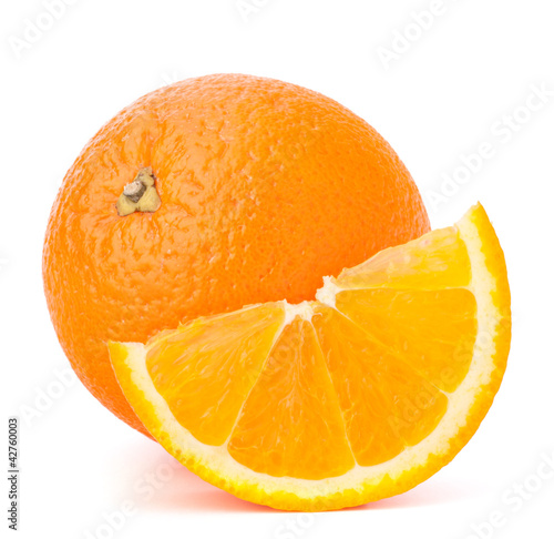 Photo: Whole orange fruit and his segment or cantle Whole orange fruit and his segment or cantle