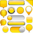 Yellow high-detailed modern buttons.
