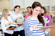 Woman with an e-book reader