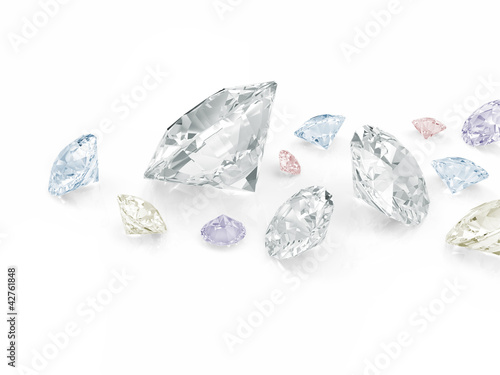 Illustrazione: Colorful Diamonds isolated on white background Colorful Diamonds isolated on white background