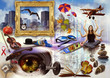 A patchwork og images for illustrate the microstock system