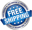Button Banner "Free Shipping" Blue/Silver