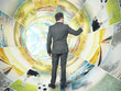 Businessman select an image