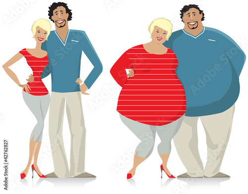 Vettoriale: Dieting couple Dieting couple