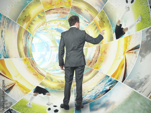 Photo: Businessman select an image Businessman select an image
