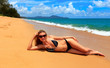 pretty woman in bikini and glasses