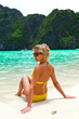 pretty woman in bikini and glasses