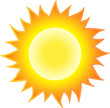 The sun burning like flame