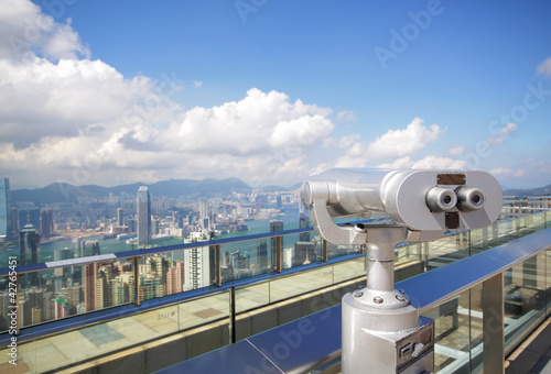 Photo: View point with telescope near hongkong,china View point with telescope near hongkong,china