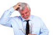 Photo: Mann mit Kabel in der Hand rauft sich die Haare Mann mit Kabel in der Hand rauft sich die Haare