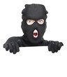 Surprised Robber Holding Blank Security Sign