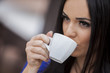 Girl drinking coffee