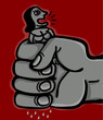 giant hand expresses woman employee