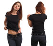 Sexy female wearing blank black shirt