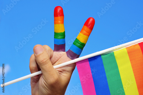 Photo: gay V sign gay V sign