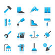 Construction and building equipment Icons - vector icon set 1