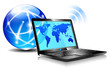 Laptop internet surfing