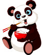 Vector: Panda eating rice Panda eating rice