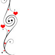 Illustration: Swirly lines with hearts Swirly lines with hearts