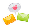 vector icon mail and heart shape