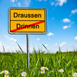 Ortsschild Drinnen Draussen