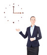 Business woman showing something