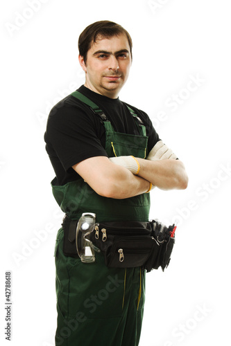 Photo: Male worker with tools Male worker with tools