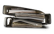Photo: Folders and documents on white background Folders and documents on white background