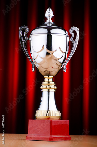 Photo: Prize cup against the background Prize cup against the background